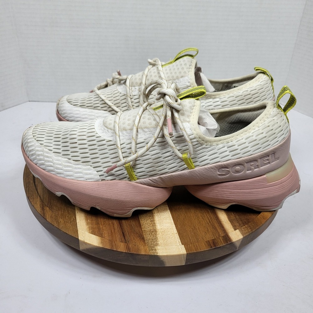Sorel Kinetic Impact Lace Women 9 Sea Salt Fawn Good Mesh Techwear NL4694-101